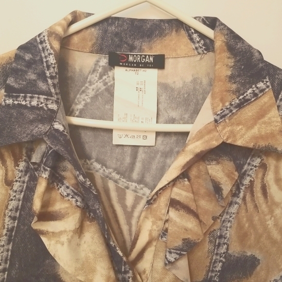 Morgan de Toi Shirt V- neckline Size M - Picture 5 of 8